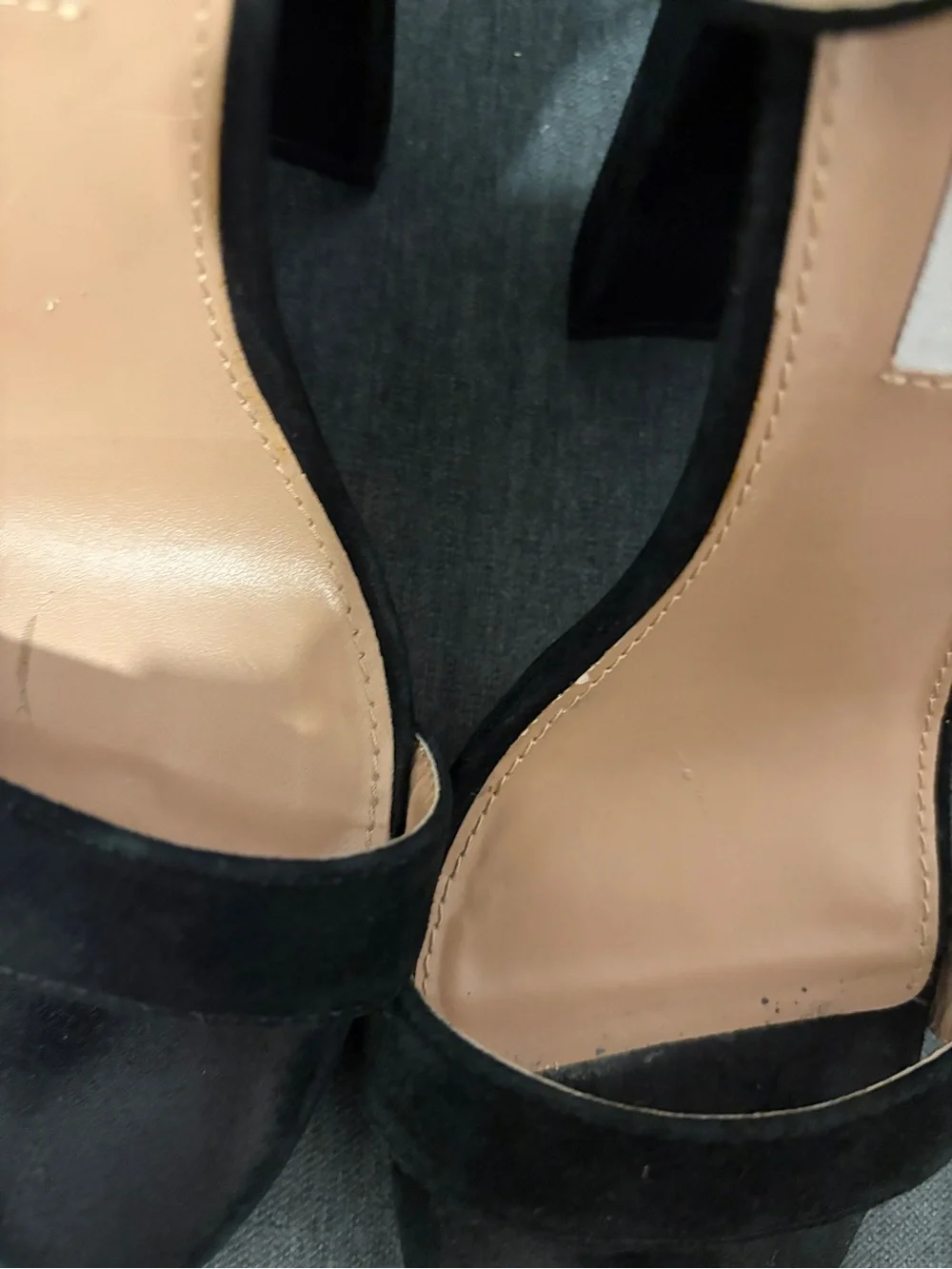 Steve Madden Black Suede Block Heel Ankle Strap Sandals 7.5